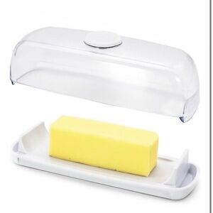 Better Hub Butter Dish, White with Clear Lid
